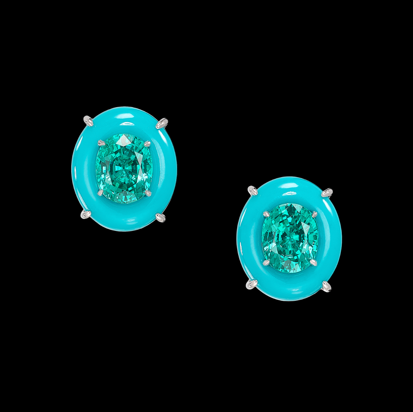 Paraiba Turquoise Pebble Earrings